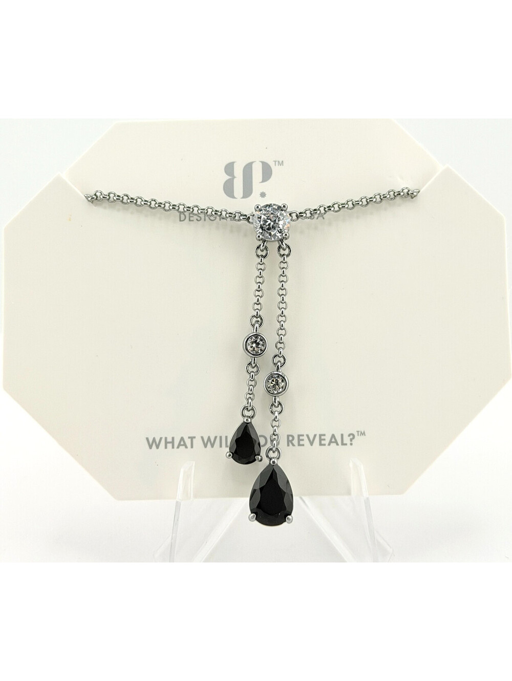 Bomb Party Necklace  "All Eyes On Shine" Black Onyx on Hematite NK25214